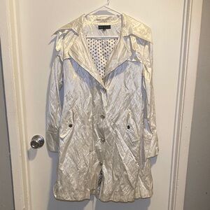 Light Cream Polka-Dot Lined Trench Coat